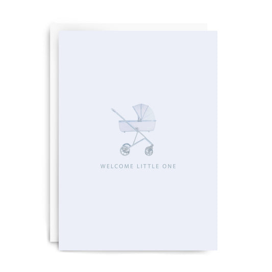 Gracefully Made Art - Blue "Welcome" Greeting Card