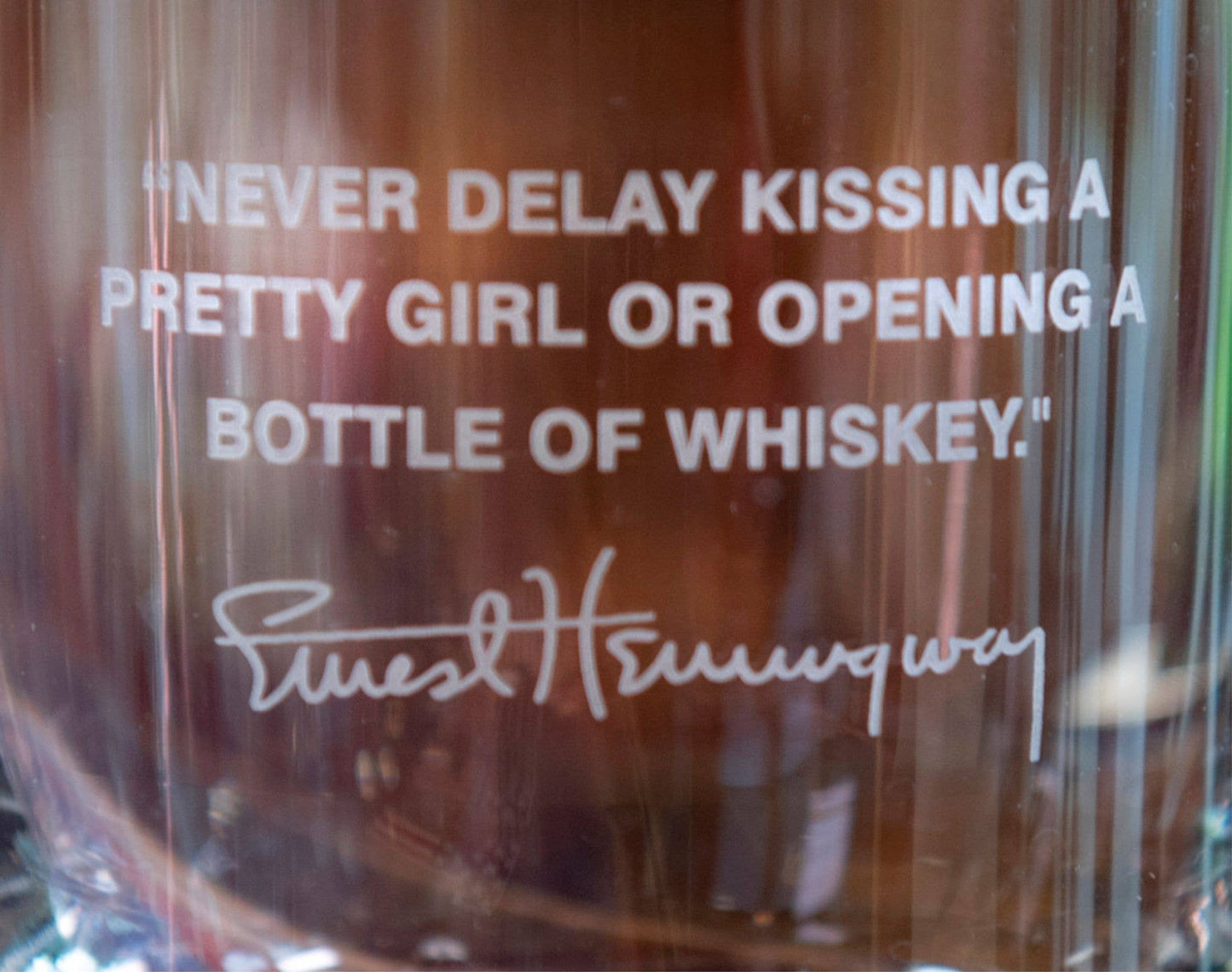 A to Z Imaging and Design - Ernest Hemingway Quote Glass
