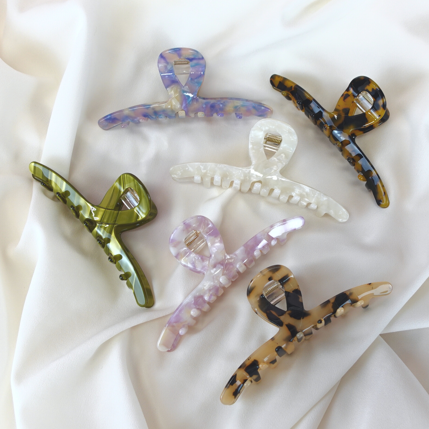 Love Attack - Joanna Cellulose Acetate Hair Claw Clips: Purple Multi