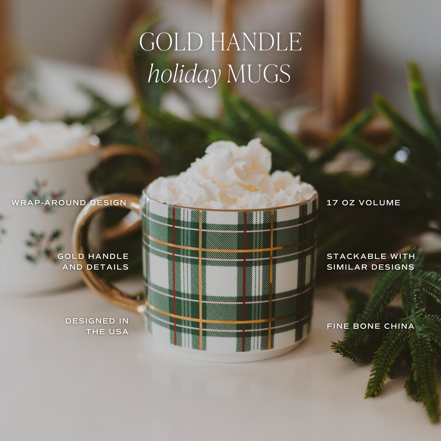 Sweet Water Decor - Green Plaid Coffee Mug