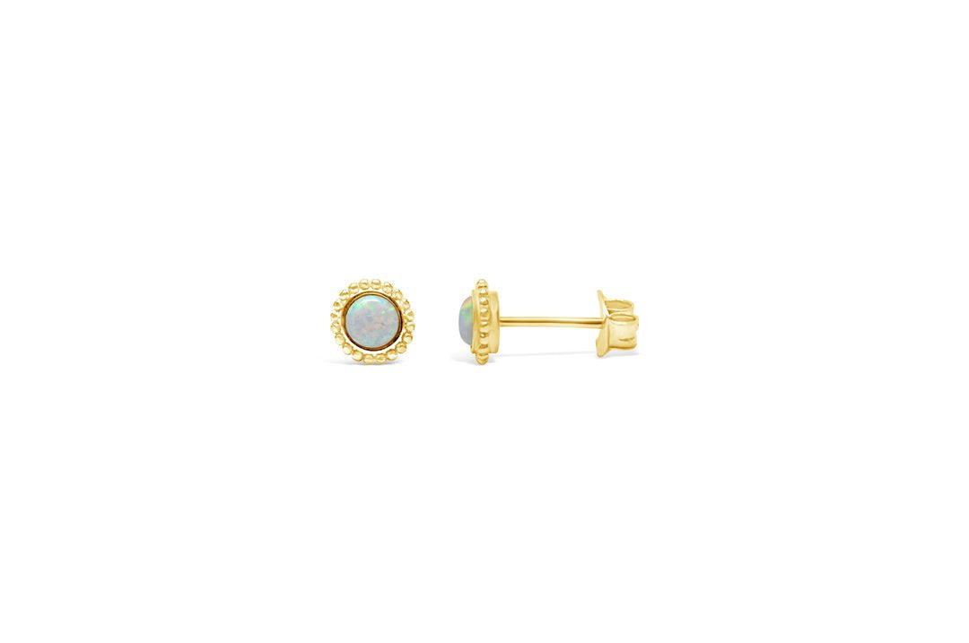 Stia Jewelry: White Opal "Mini-Mini" Stud