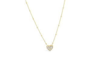 Stia Jewelry: Charm & Chain Necklace Pavé Heart