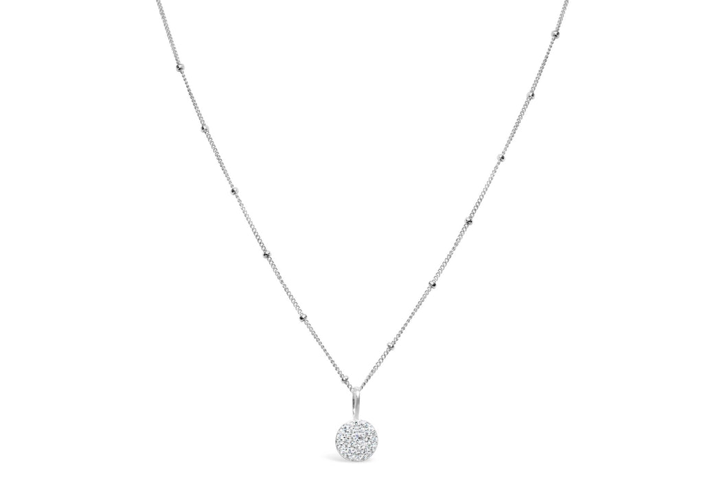 Stia Jewelry: Charm & Chain Necklace Pavé Disk