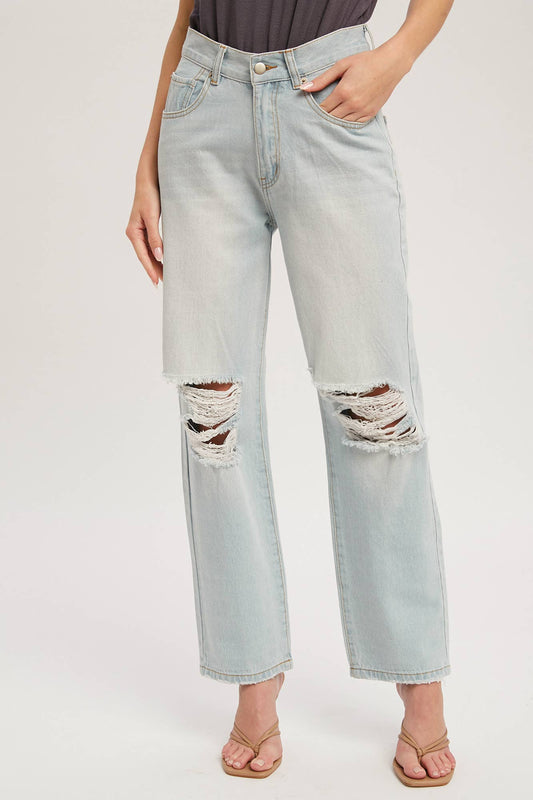 Bluivy - V Front Straight Leg Jeans
