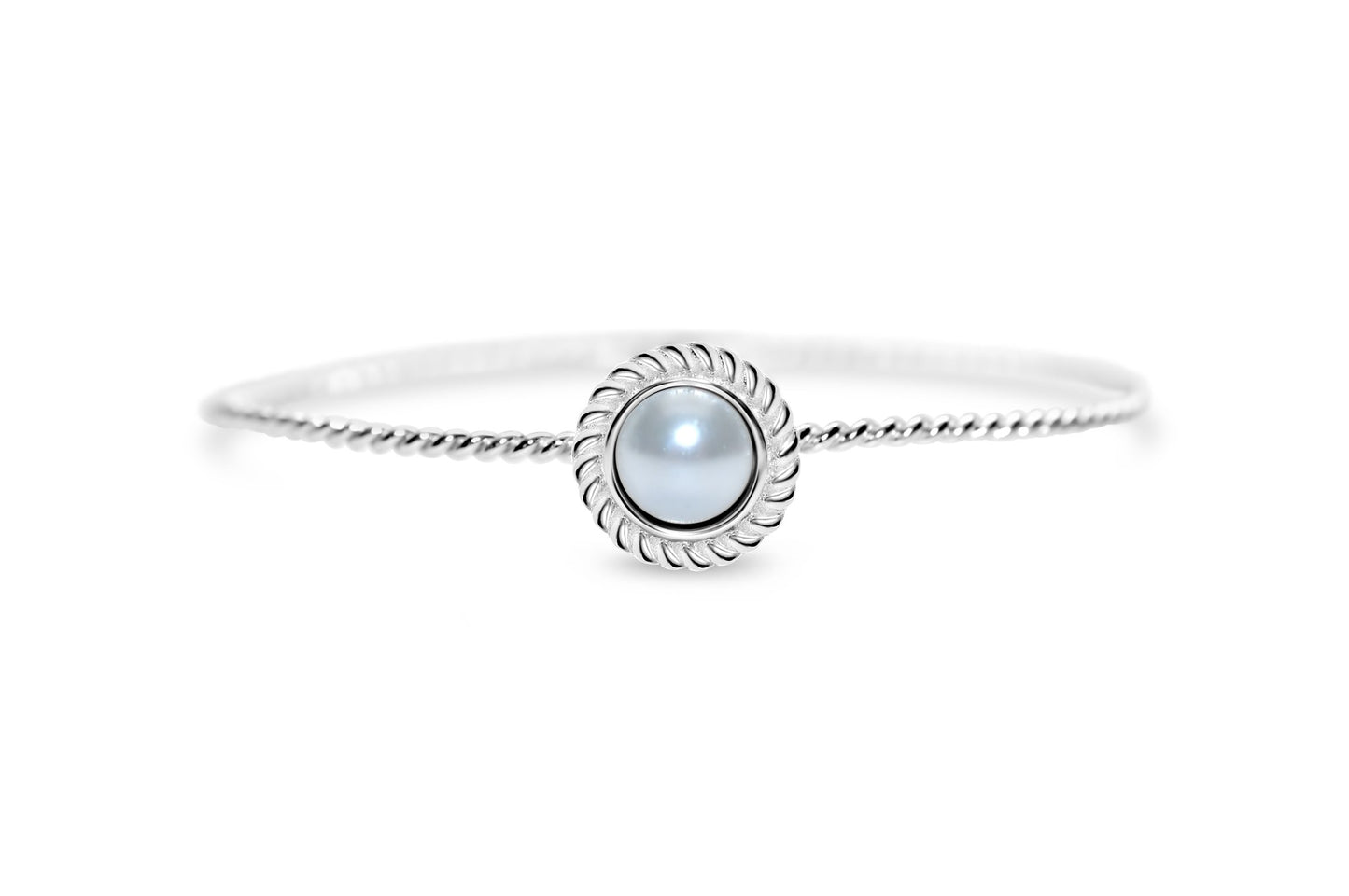 Stia Jewelry: Power of Attraction Bracelet Rope Bezel White Pearl