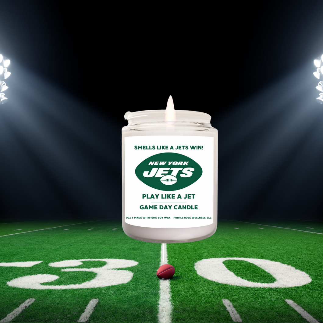 Purple Rose Wellness, LLC - New York Jets Football Candle