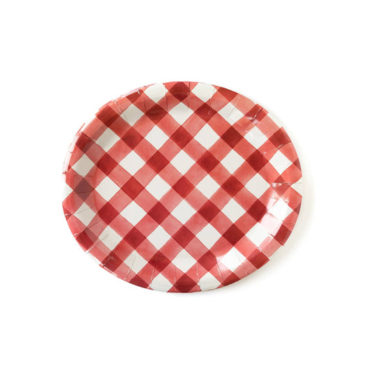 My Mind’s Eye - PGB831 - 11.5" x 10" Gingham Oval Plates