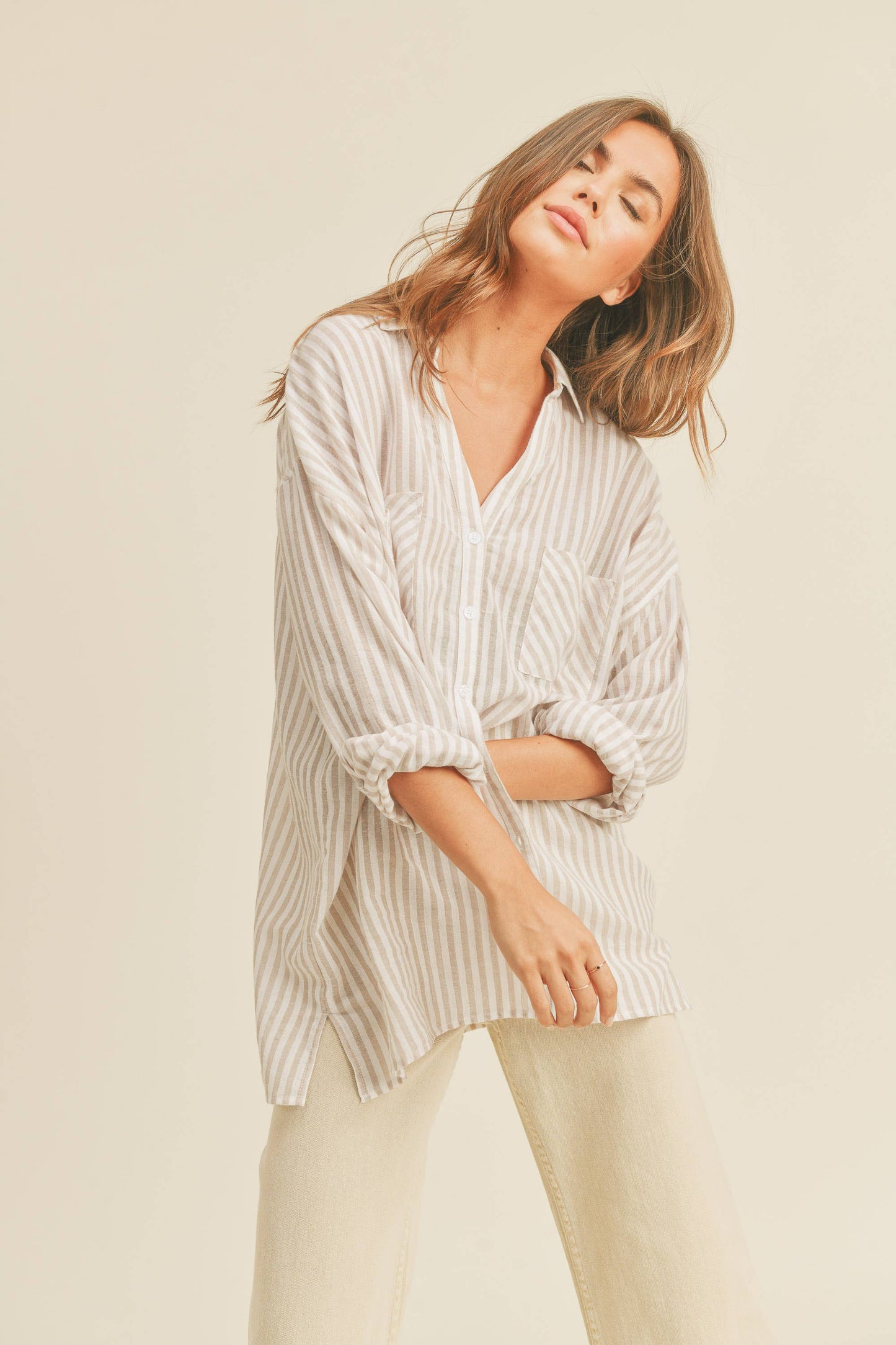 Miou Muse - Stripe Button Down