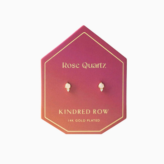 Kindred Row - Rose Quartz Gemstone Stud Earrings