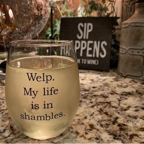 Buffalovely - I Like My Alcohol Two Ways Wine Glass