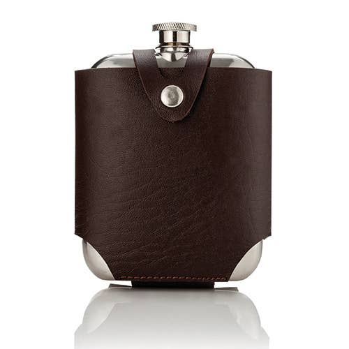 Viski - Admiral™ Stainless SteelFlask and Traveling Case by Viski