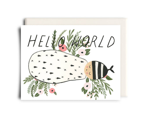 Inkwell Cards - Hello World | New Baby Greeting Card