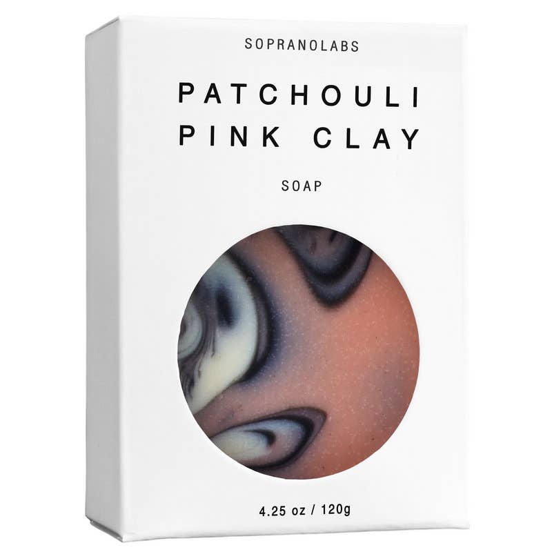 SopranoLabs - Patchouli Pink Clay Vegan Soap. SPA Gift for her/him