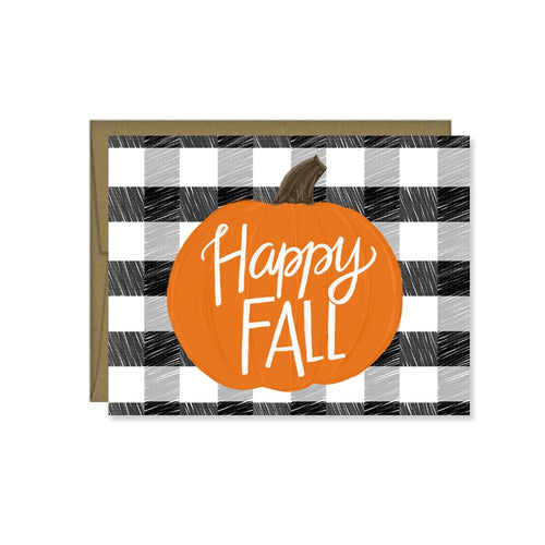 Pen & Paint - Happy Fall card, Pumpkin Plaind, Seasonal card, Autumn