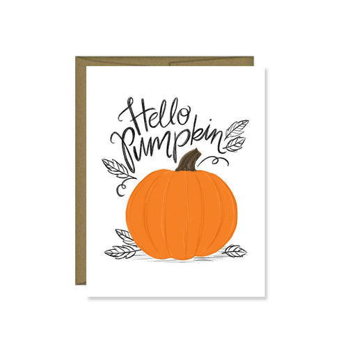 Pen & Paint - Hello Pumpkin, Happy Fall, Seasonal Greeting Card