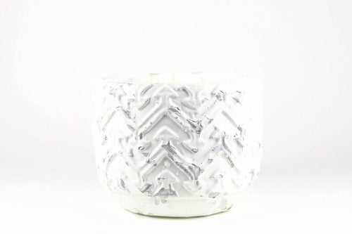 Unplug Soy Candles - White Distressed Stone Decorative Soy Candle