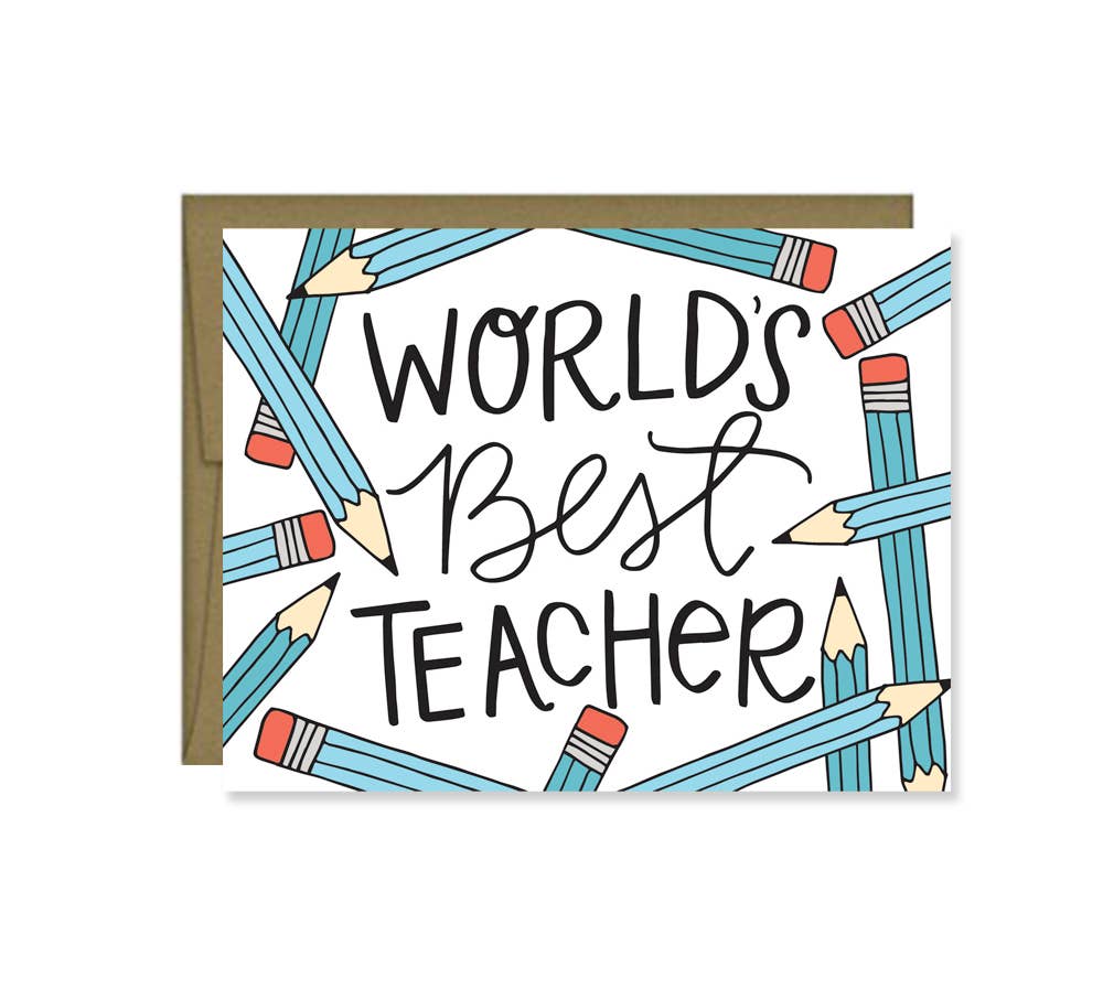 Pen & Paint - World's Best Teacher, Teacher Appreciation Card