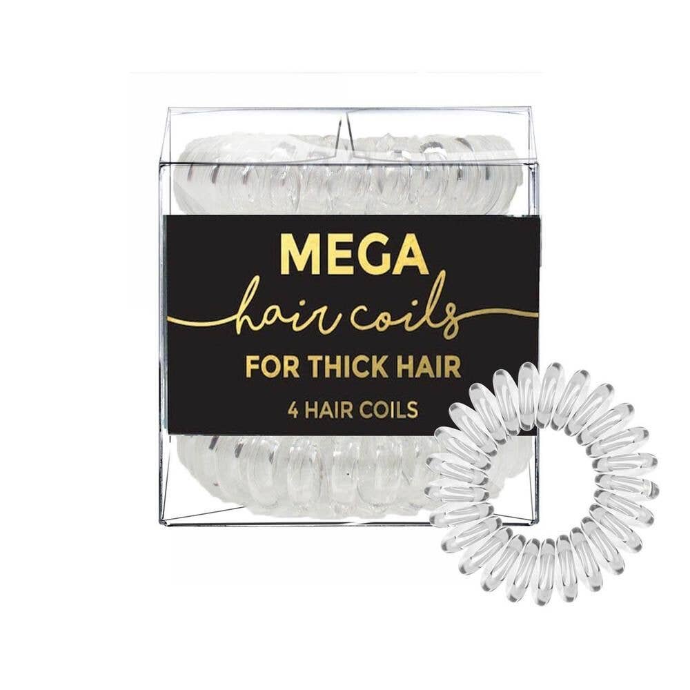 KITSCH - Spiral Hair Ties 4 Pack Mega - Clear