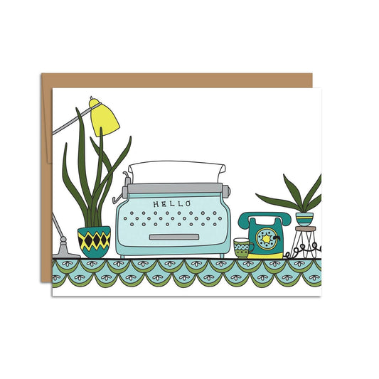 HAZELMADE - Hello Typewriter, Lamp + Desk  Everyday Greeting Card