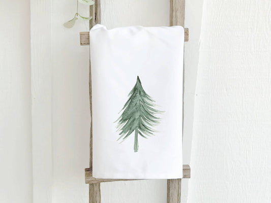 Indigo Tangerine - Evergreen Tree - Cotton Tea Towel
