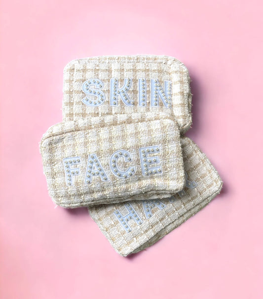 Bash - Tweed Bag, Patch Makeup Bag, Pearl Makeup Pouch: Hair