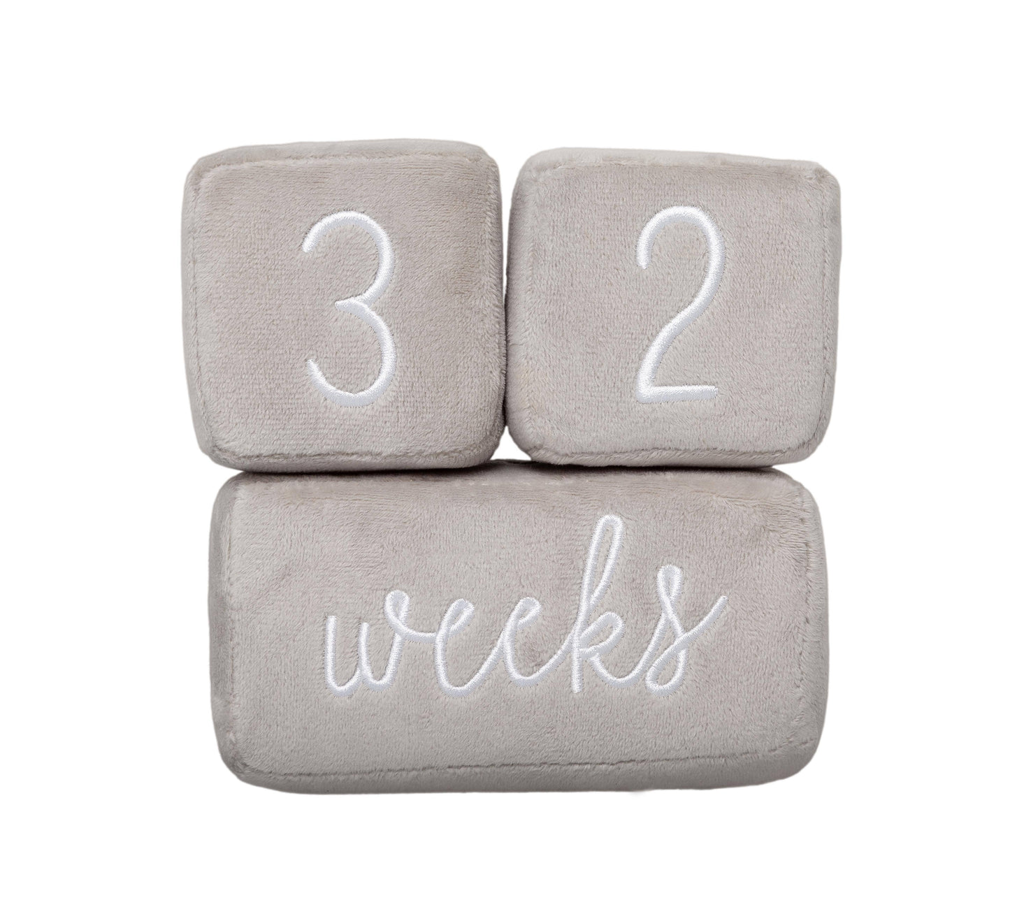 Pearhead - Baby Plush Photo Sharing Milestone Age Blocks, Gray