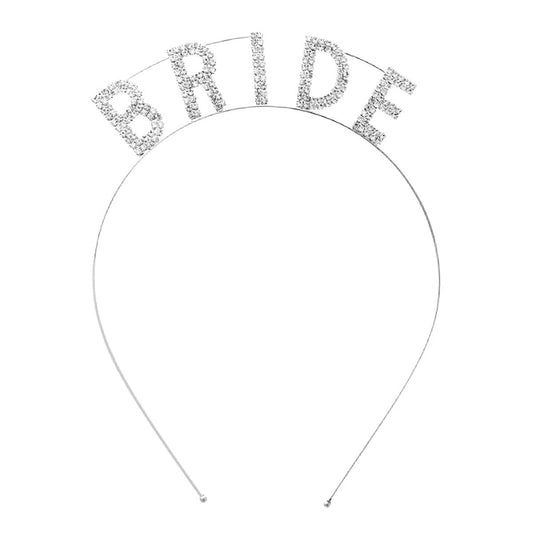 MYS Wholesale Inc - 71525-RHINESTONE 2 LINE BRIDE HEADBAND
