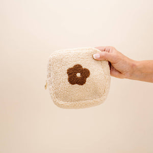 The Darling Effect - Square Teddy Pouch - Brown Flower