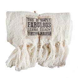 Santa Barbara Design Studio by Creative Brands - Antique White Linen Throw