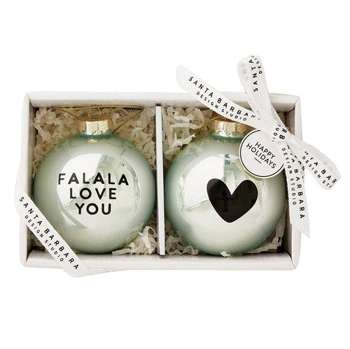 Glass Ornament Set of 2 - Falala Love You