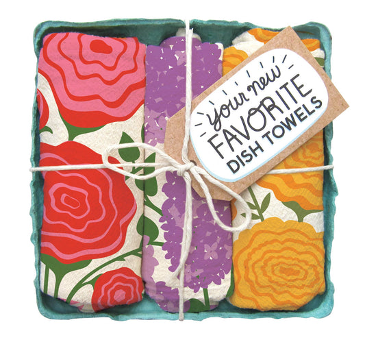 The Neighborgoods - Edible Flowers - Dish Towel Set of 3