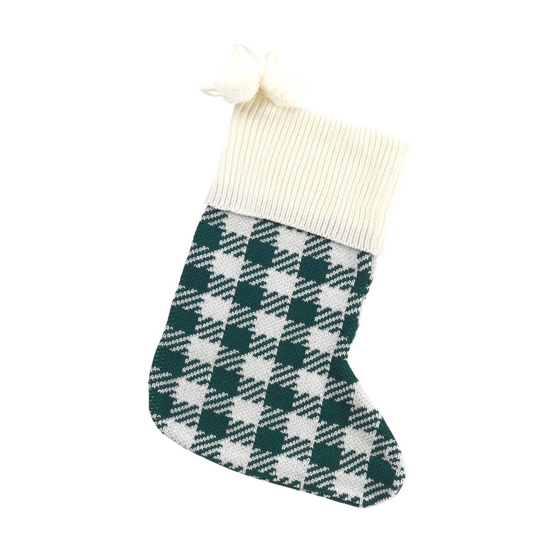 Viv&Lou - Green Check Knit Stocking