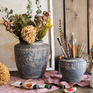 Rustic Reach - Ancient Maya Style Flower Pot: Large