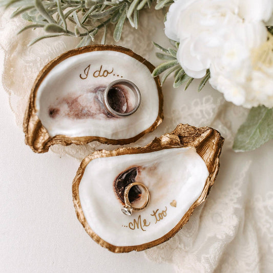 Grit and Grace Studio - "I Do, Me Too" Oyster Ring Dishes Set