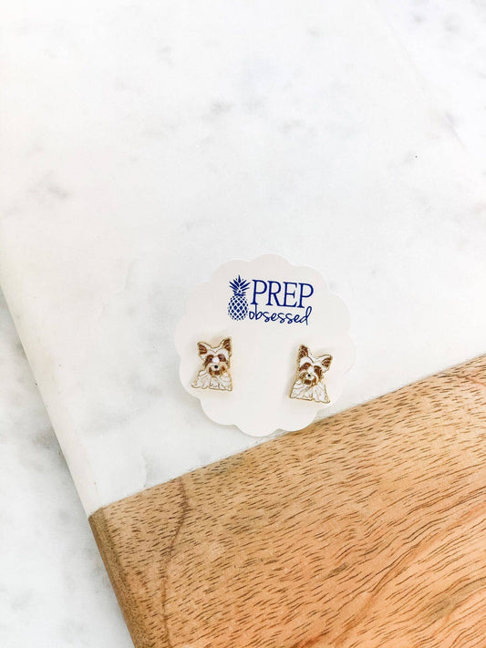 Prep Obsessed Wholesale - Yorkshire Terrier Enamel Stud Earring