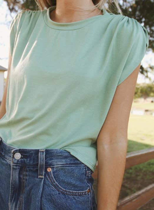 If She Loves - IST1123A-C Dreamland LA Shoulder Detail Short Tee