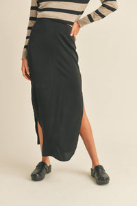 Miou Muse - Satin Side Slit Skirt