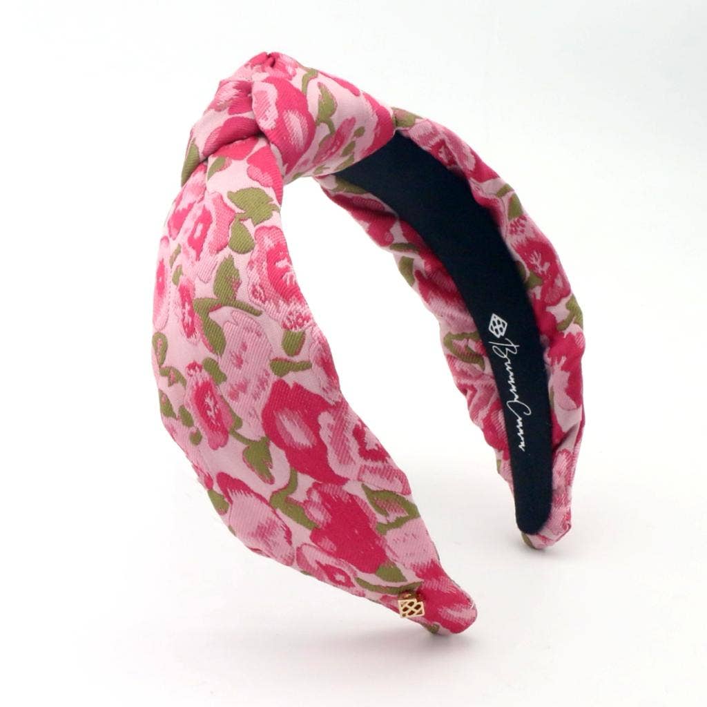 Brianna Cannon - Adult Size Pink Floral Brocade Headband