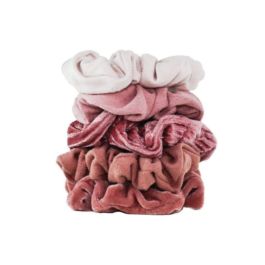 KITSCH - Velvet Scrunchies - Blush and Mauve