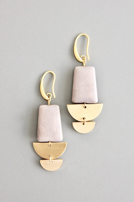 David Aubrey Jewelry - ATHE20 Magnesite and brass earrings