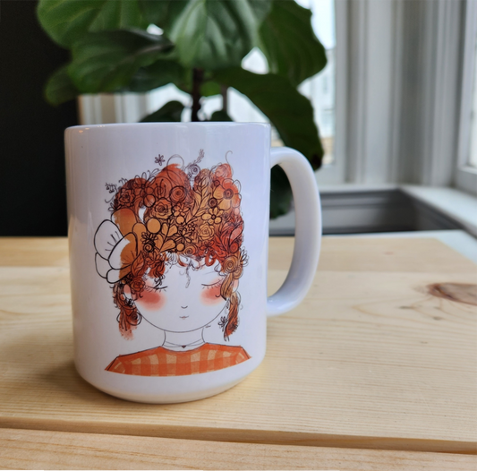 Desmond Brown - Dahlia Garden Girl Mug, Keep Shining...