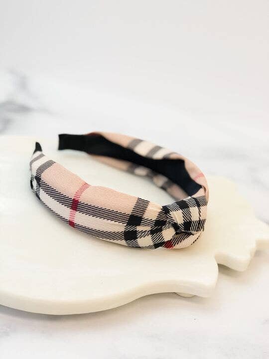 Prep Obsessed Wholesale - Top Knot Plaid Headband