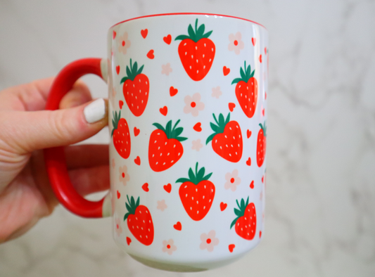 Ace the Pitmatian Co - Strawberry Flower Mug