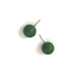 Leetie Lovendale - Moss Green Ball Stud Earrings