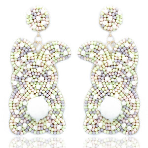 Suzie Q USA - Easter Bunny Bead Egg Fabric Post Earrings