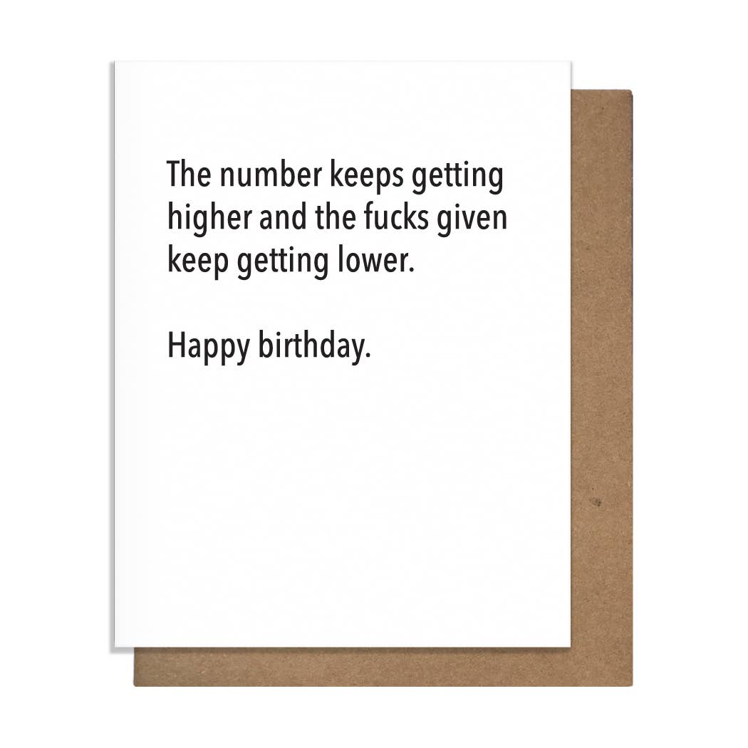 Pretty Alright Goods - Higher Number - Birthday Card