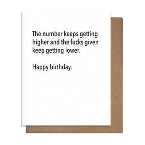 Pretty Alright Goods - Higher Number - Birthday Card