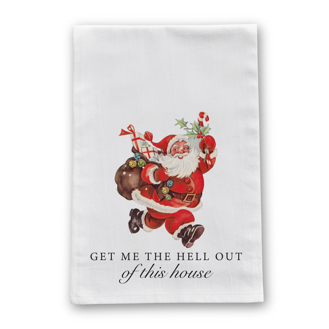 Barrel Down South - Get Me The Hell Out Vintage Retro Christmas Tea Towel