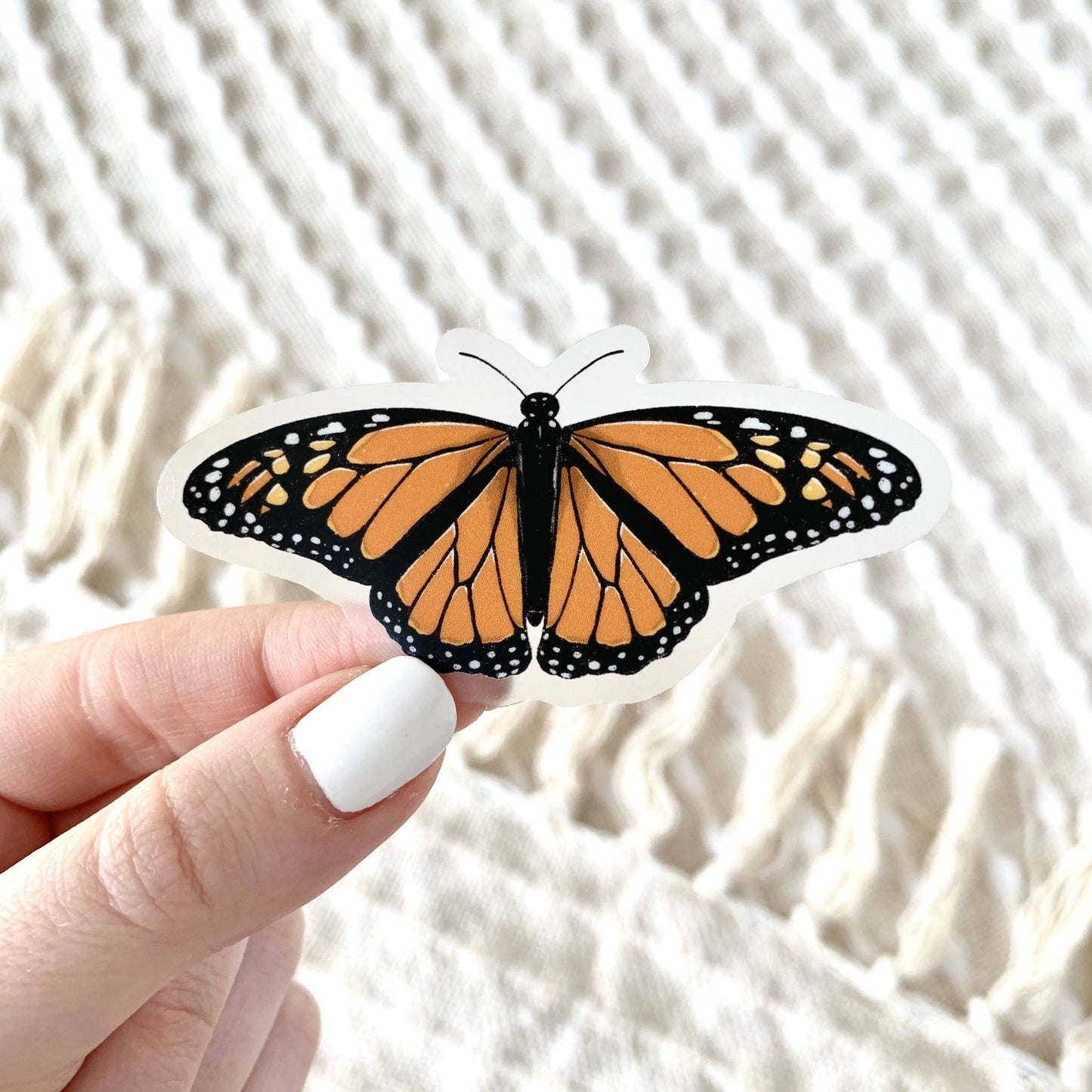 Elyse Breanne Design - Clear Monarch Butterfly Sticker, 3x1.5 in.