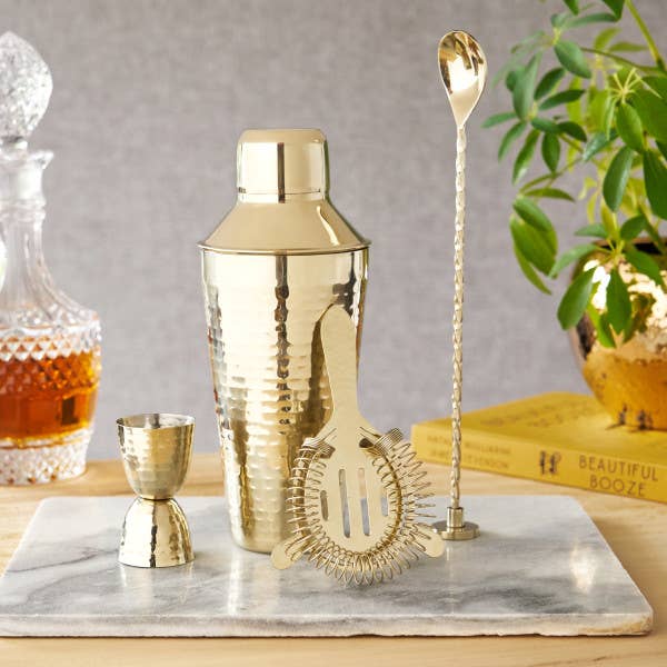 Twine - Gold Hammered Barware Setd